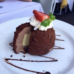 Gluten-free tartufo from Gigino at Wagner Park